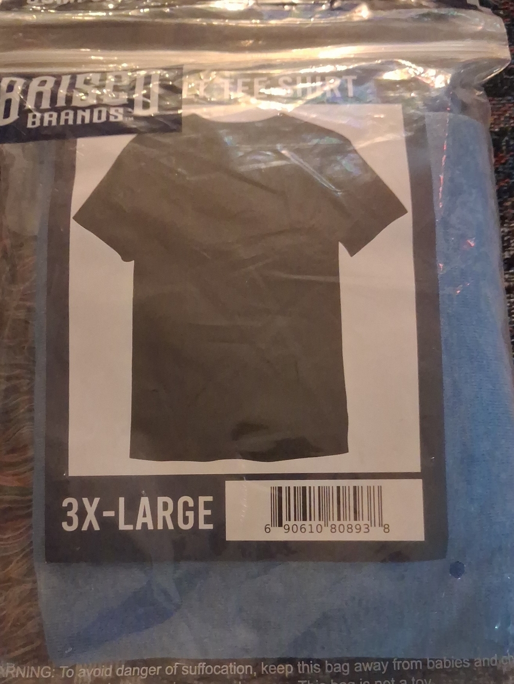 3X-Large Men's Crew Neck T-Shirt - Light Blue